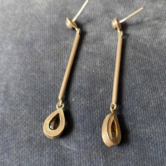 Citrine drop earrings sterling - Picture 3 of 3